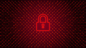 red digital lock keeping a network or device safe