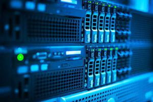 Depiction of switch or server in data room network.